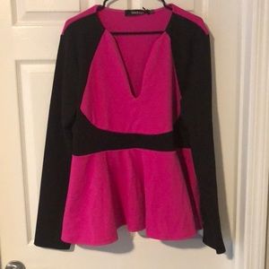 Contrast panel peplum Top